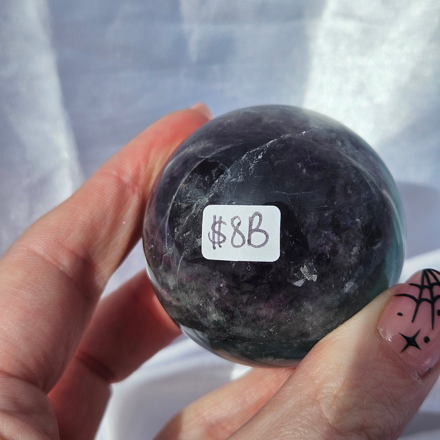 Blue fluorite sphere