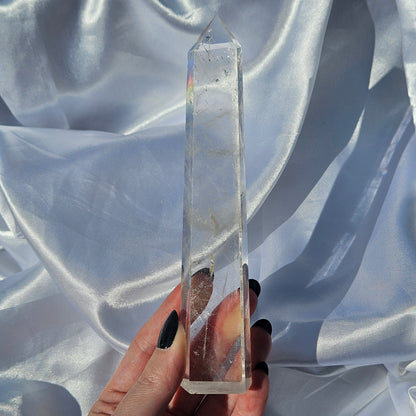 Clear quartz tower