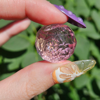 Mini ametrine faceted sphere