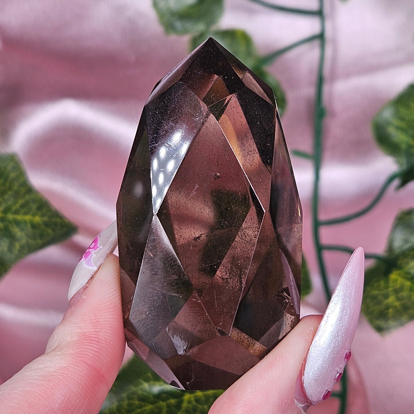 Smokey quartz faceted teardrop