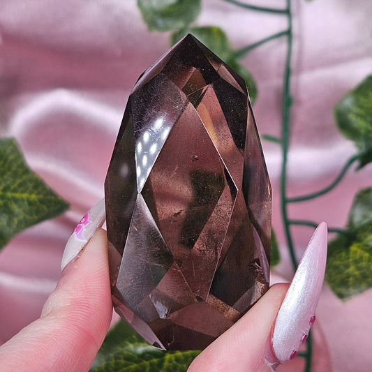 Smokey quartz faceted teardrop