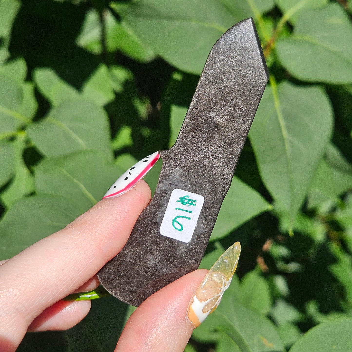 Silver sheen obsidian knife