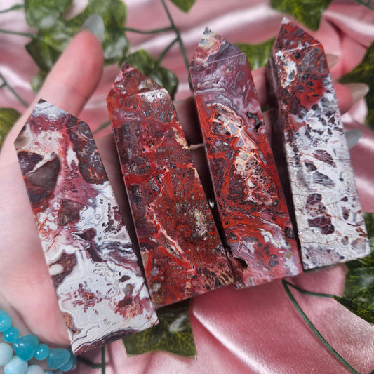 Mexican crazy lace agate tower