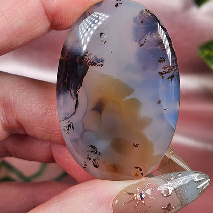 Dendritic agate flat stone/ cabochon