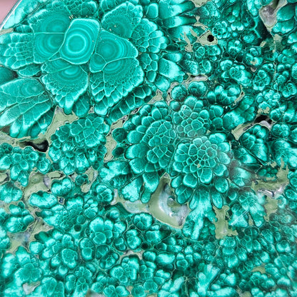 Malachite moon on stand