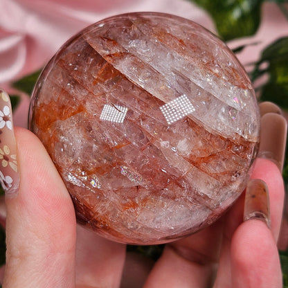 Fire quartz sphere