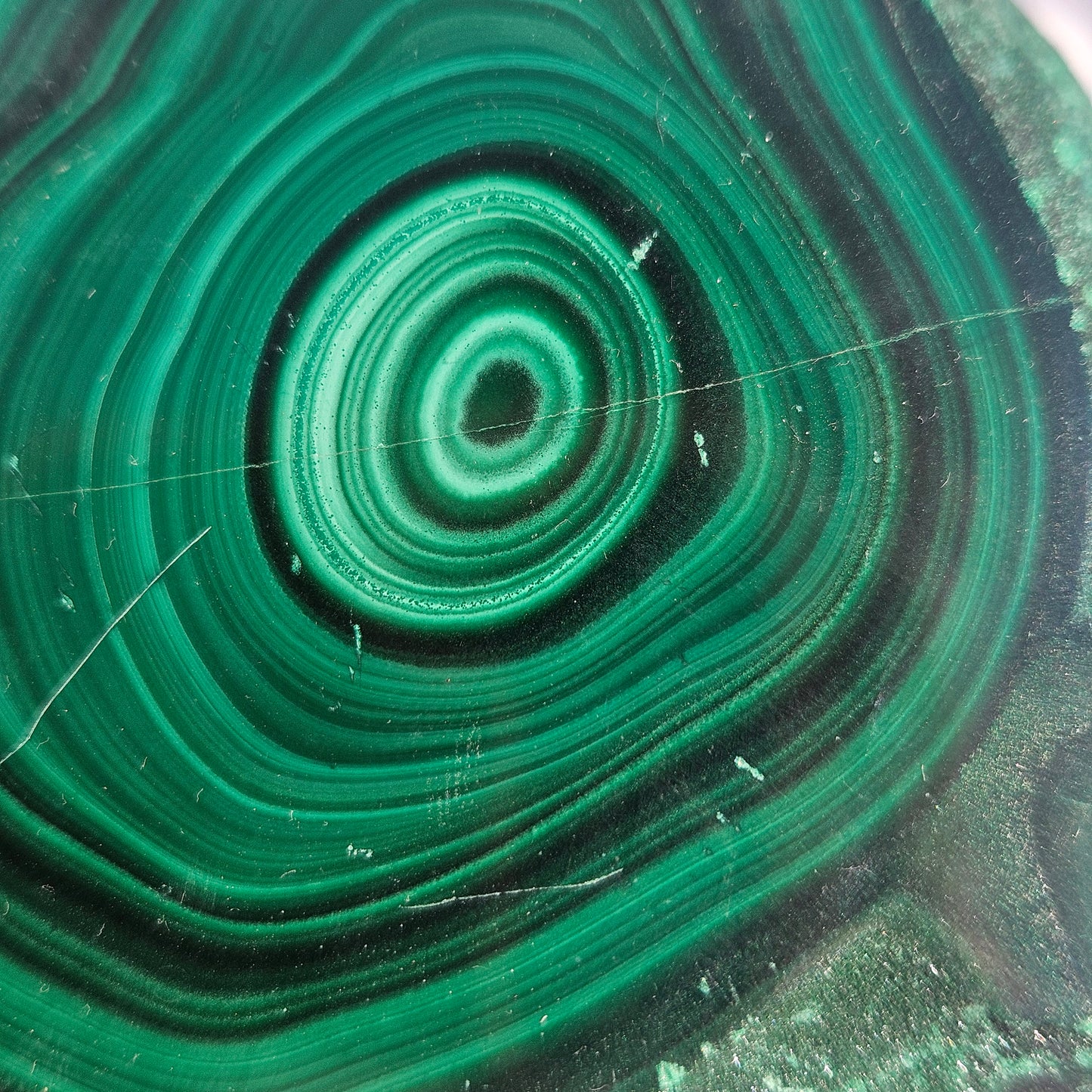 Half polish malachite slab