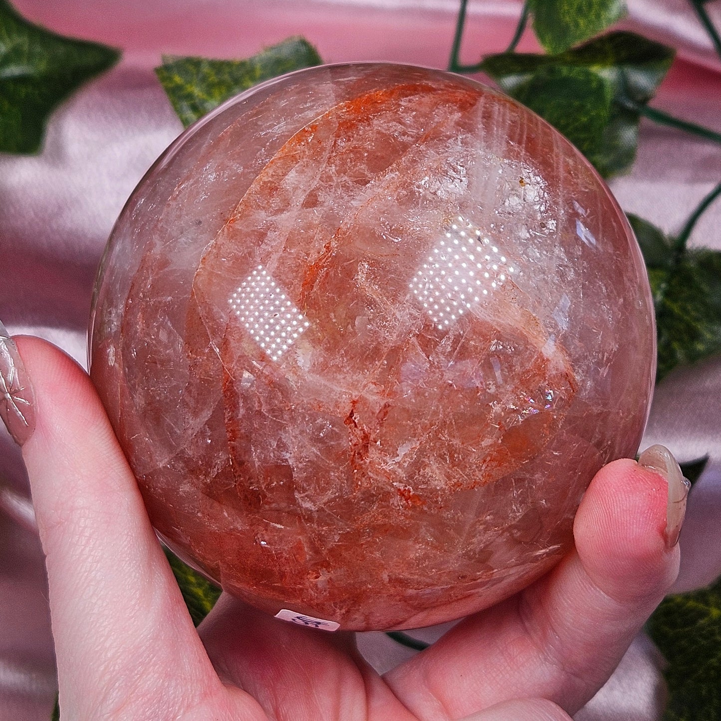 Fire quartz sphere