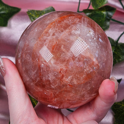 Fire quartz sphere