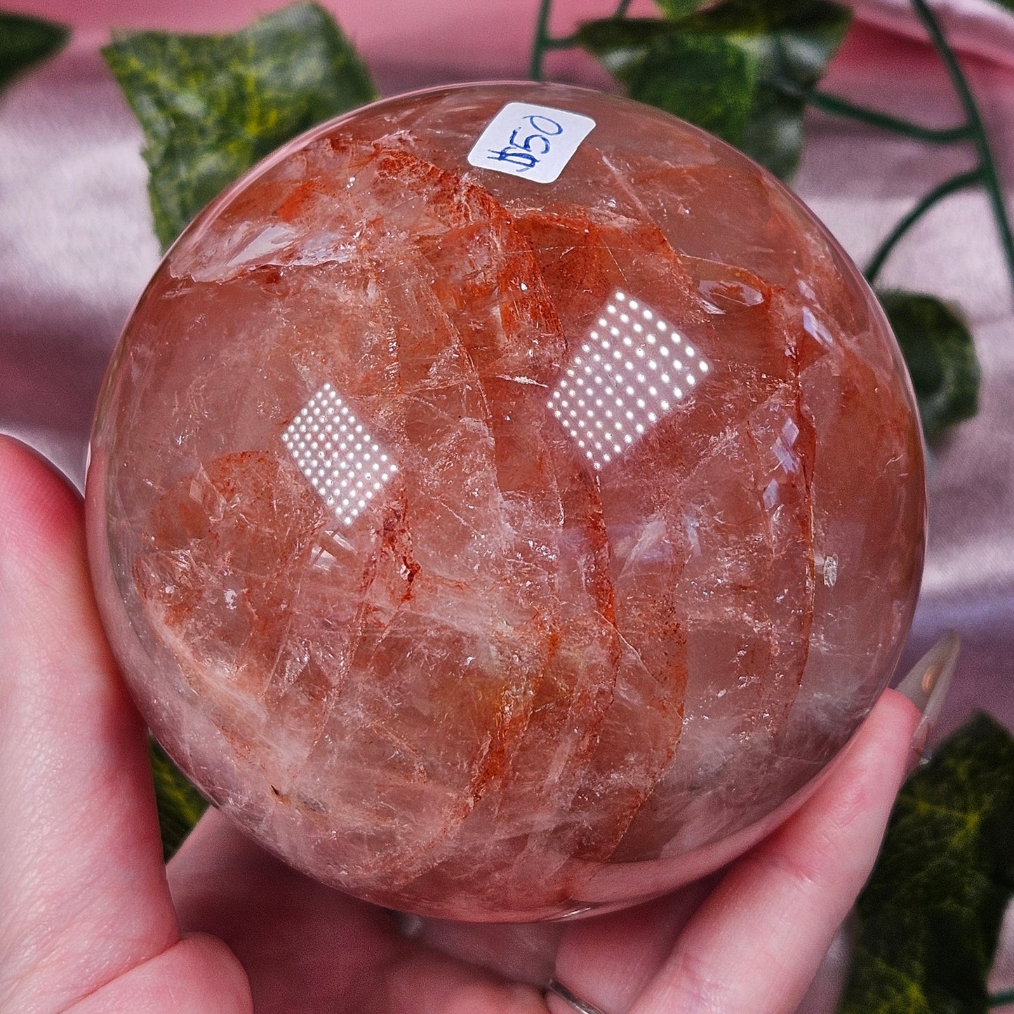 Fire quartz sphere