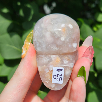 Flower agate skull
