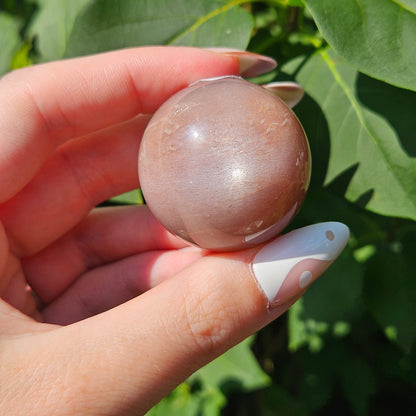 Peach moonstone/sunstone sphere