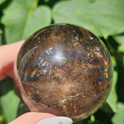 Rainbow Smokey quartz sphere