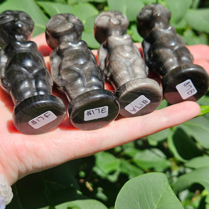 Silver Sheen obsidian alien