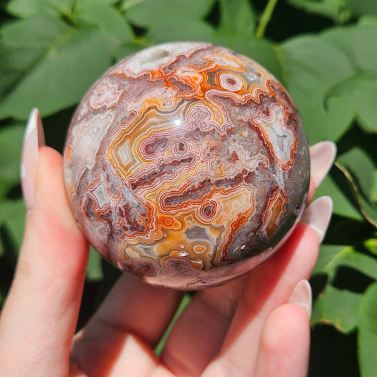 Druzy Mexican lace agate sphere