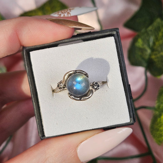 Adjustable S925 labradorite ring