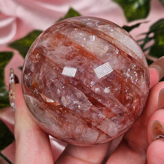 Fire quartz sphere
