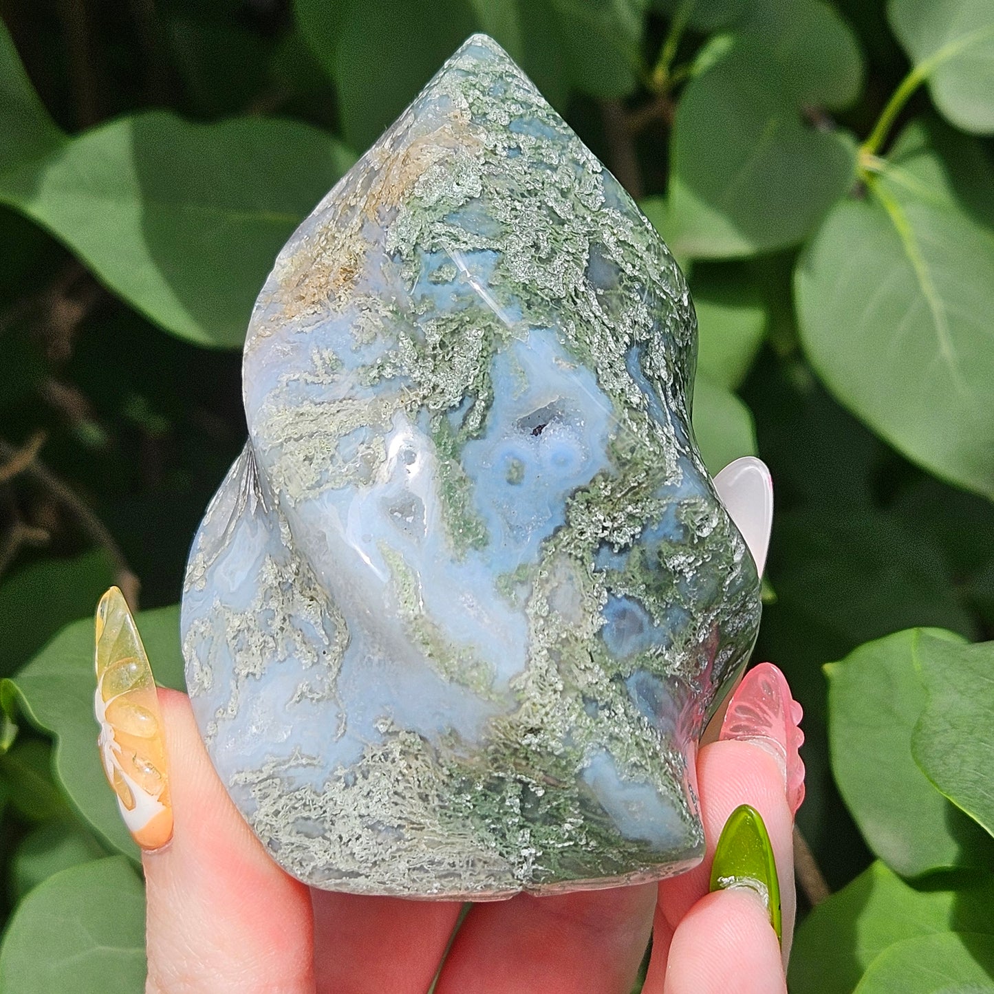 Moss agate flame