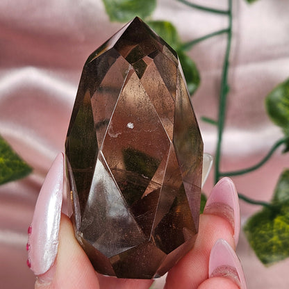 Smokey quartz faceted teardrop