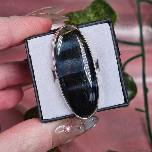 Blue tiger eye ring size 6.5