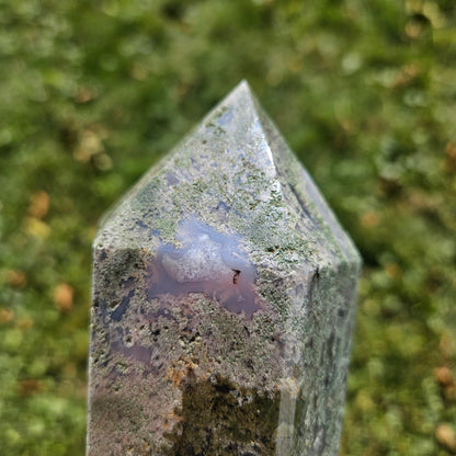 XXL Moss agate tower