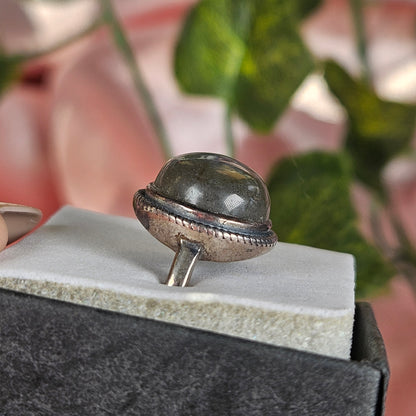 Adjustable S925 labradorite ring