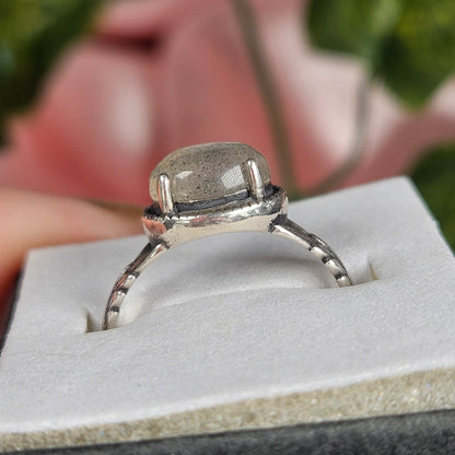 Adjustable S925 labradorite ring