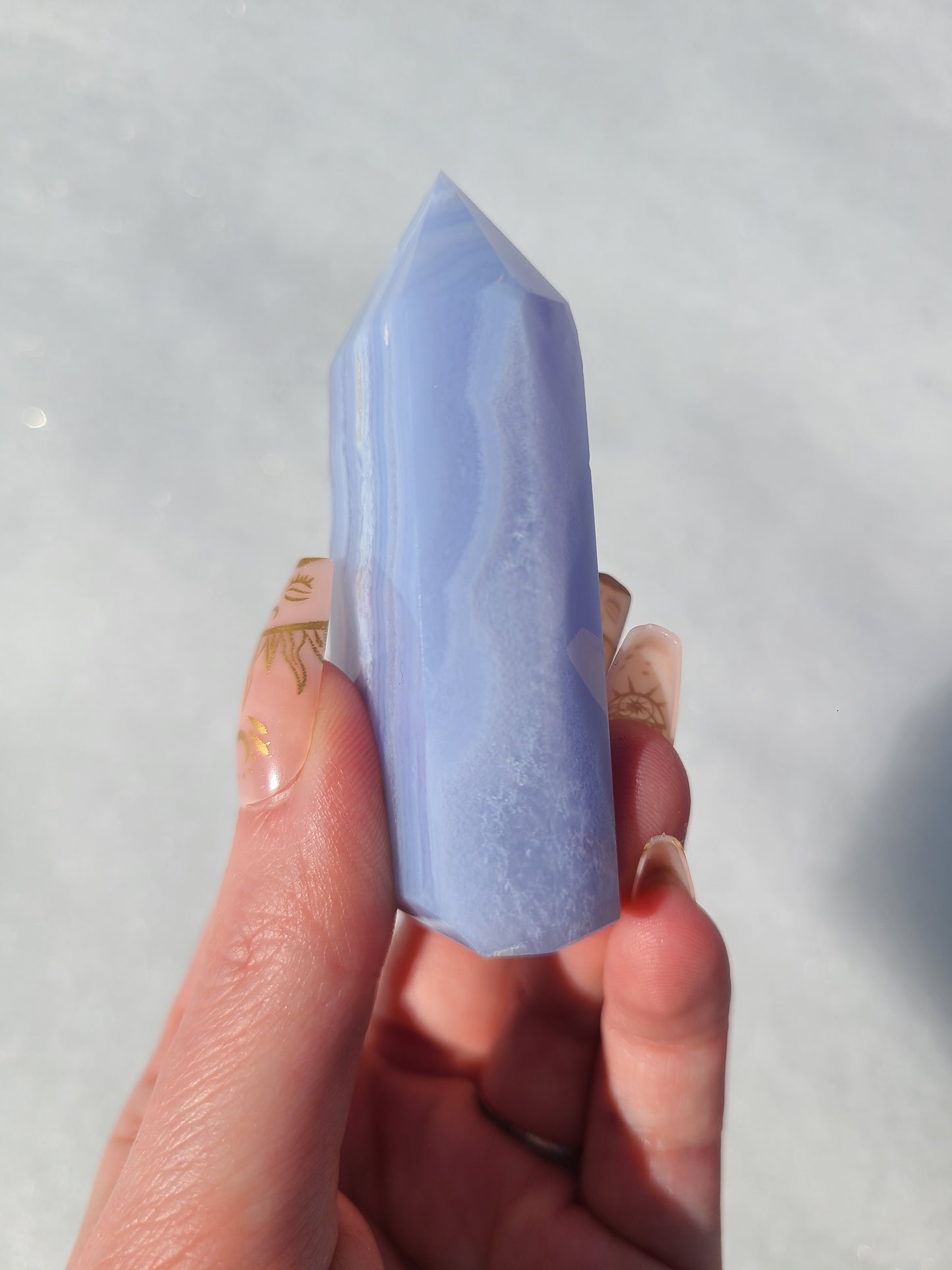High quality blue lace agate tower