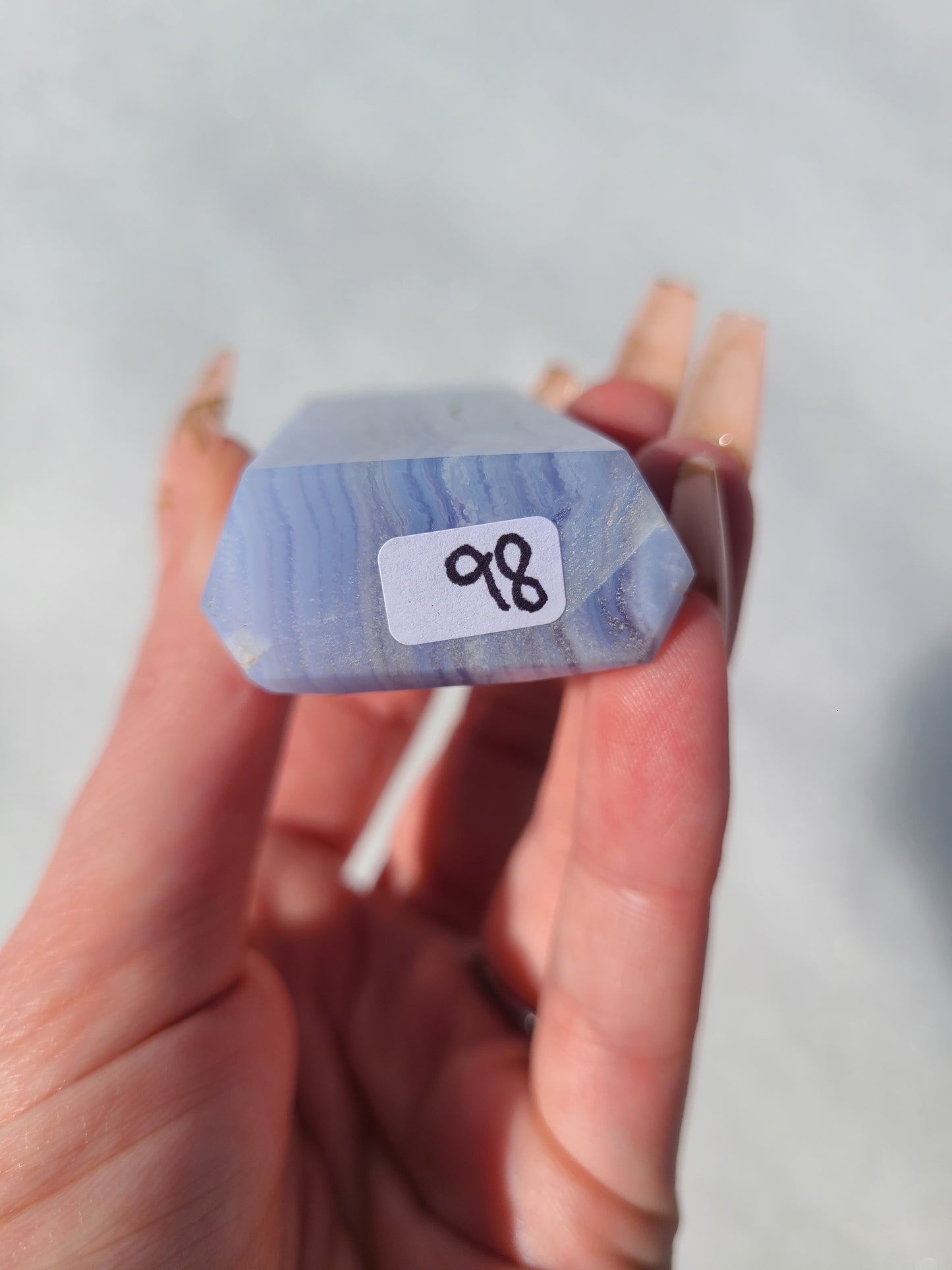 High quality blue lace agate tower
