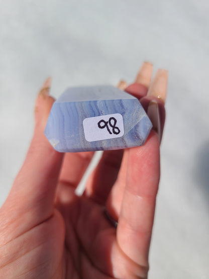 High quality blue lace agate tower